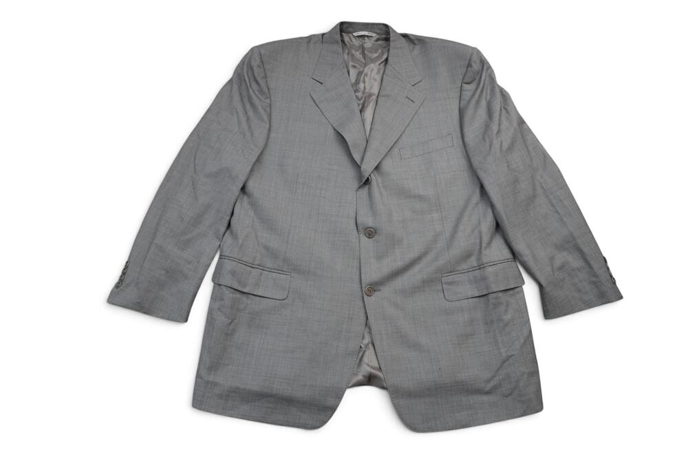 Canali Jacket Mens 60R Gray Herringbone Super 120s Wool Blazer Sport Coat Italy